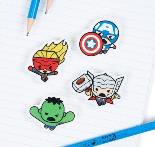 Primary image for Yoobi X Marvel Avengers Kawaii Erasers ~ 4-Pack ~ Hulk ~ Thor ~ Captain America