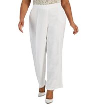 Kasper Womens Solid Casual Trouser Pants White Plus Size 3X - $17.00
