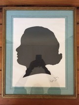 Vintage 1952 Nordis Soley Framed Signed Children Girl Head Black Silhouette Art - £99.05 GBP