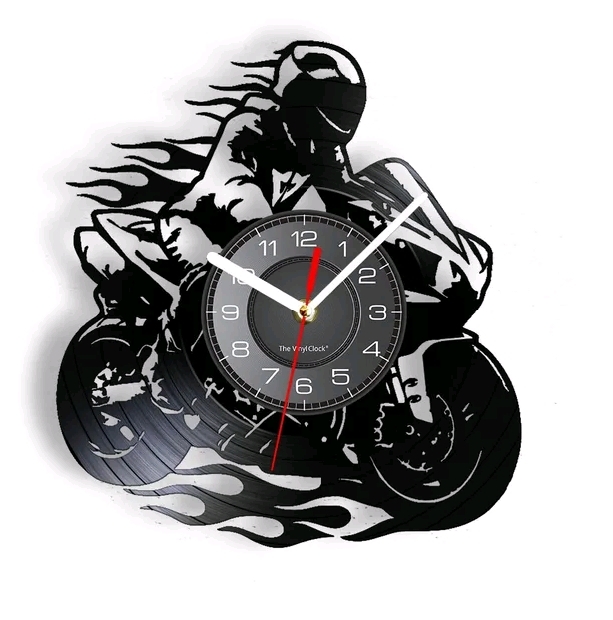 Vinyl Wall Clock Professional Motorcyclist Racing Home Office Decor Gift - $38.99+