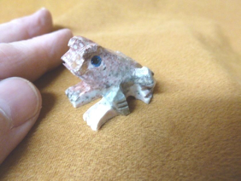 (Y-FRO-1) baby FROG carving red gemstone SOAPSTONE love little amphibian... - $8.59