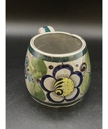 Mexican Folk Art Pottery Tonala Blue Grey Large Coffee Mug - £13.79 GBP