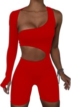 Sexy Cut Out One Shoulder Romper - $50.75