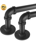 Higswor Matte Black Heavy Duty Adjustable Curtain Rod Set 1&quot; Tube 28-48&quot;... - $47.86 CAD