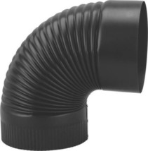 NEW IMPERIAL BM0023 6 INCH BLACK HEAVY 24 GA STOVE PIPE ELBOW CORRUGATED 8483968 - £34.51 GBP