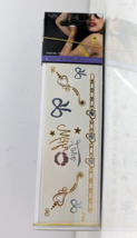 AMUSE Temporary Metallic Tattoos GOLD/SILVER Bows &amp; Hearts TT-7 Pack of 12 - £10.19 GBP