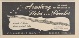 1952 Print Ad Armstrong Flutes &amp; Piccolos Silver Plated Elkhart,Indiana - £6.67 GBP