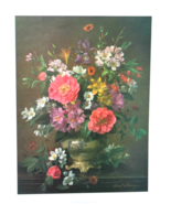 Vintage Albert Williams &quot;Blossom, Iris and Peonies&quot; Offset Lithograph - $44.65 CAD