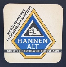 HANNEN ALT German Beer Coaster Blue, Yellow, &amp; Black Square - £10.97 GBP
