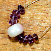 Mother peral Amethyst Beads Briolette Natural Loose Gemstone Making Jewelry - £2.34 GBP