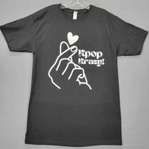 T-Shirt Kpop Krazy Men Size M Black White Trendy Graphic Short Sleeve Cl... - £11.50 GBP
