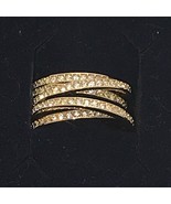 Swarovski Pave Crystal Spiral Ring Yellow Gold-plated Size 52/6 Stamped ... - £58.25 GBP