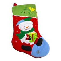 Supree Creations  Snowman Applique Felt Fleece Christmas Stocking 18” Kids Baby - $13.09