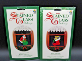 Vtg New Christmas Easy Etched Glass Rub On Holiday Designs Netherlands S... - $15.93