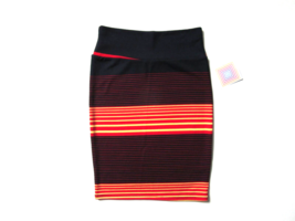 NWT LuLaRoe Cassie in Navy Red Striped Textured Jersey Pull-on Pencil Skirt S - £6.34 GBP