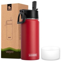 Kids Water Bottle, 16 Oz Stainless Steel Double Wall Vacuum Insulated Wide Mouth - £27.17 GBP