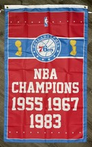 Philadelphia 76ers Championship Flag 3x5 ft Vertical Sports Banner Man-Cave - $17.99