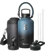 Trebo Water Bottle 64Oz with Paracord Handle, Half Gallon Food-Grade Dou... - $44.71