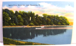 Hyde&#39;s Point Grand Isle Lake Champlain Vermont Linen Postcard NOS Tichnor Island - £5.59 GBP