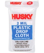 9&#39; x 12&#39; ft 2 mil Clear Plastic DROP CLOTH Sheeting Window SEAL Painting... - $27.47