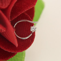 0.14 Ct Round Cut Solitaire Diamond Nose Stud Ring Piercing Pin Sterling Silver - £12.18 GBP