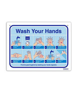 Durus How To Wash Hands Wall Sign (Blue/White) - Standard - £29.14 GBP