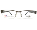 Bulova Eyeglasses Frames SONOMA BROWN Black Rectangular Half Rim 54-17-140 - $46.53