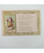 Victorian Card Boy in Powder Wig Quill Pen Psalm of Life Longfellow Poem Antique - $5.99