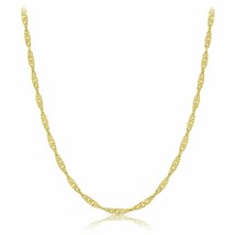 14k Solid Yellow Gold Singapore 1.0mm Chain Necklace 16 18 20 22 24&quot; Length - £96.53 GBP+