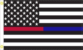 Thin Red &amp; Blue Line USA Flag - 3x5 Ft - £14.95 GBP