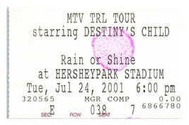 Destiny&#39;s Child Ticket Stub July 24 2001 Hershey Pennsylvania - £19.41 GBP