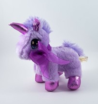 Dan Dee Unicorn  Plush Stuffed Animal Purple With Ribbon 7 inch - £7.04 GBP