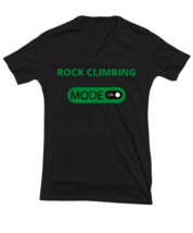 Rock Climbing, Black Vneck Tee. Model 64027 - £23.69 GBP