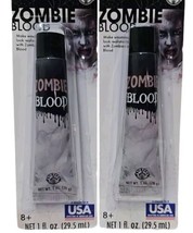 Made In USA American Zombie Blood 2-Pkgs Black Fake Blood Wounds Theater Make-Up - £5.91 GBP