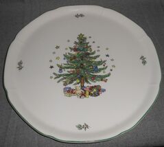 Nikko HAPPY HOLIDAYS PATTERN 11" Cake Plate HOLIDAY - CHRISTMAS Made in ... - $19.79