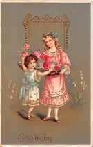 Best Wishes Very Fancy Victorian Greeting Postcard 1913 - £3.61 GBP