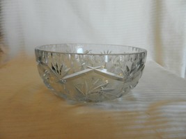Vintage 7.25&quot; Diameter Crystal Serving Bowl With Etched and Engraved Designs - £79.93 GBP