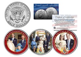 British Royal Family 3-Coin Set Jfk Half Dollar Queen Elizabeth &amp; Kate Middleton - £14.90 GBP