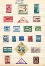  Amazing Old Worldwide Colection Used Stamps Hinged/Glued On List :&quot;Aviation&quot; - £1.00 GBP