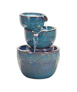 Ceramic Fountain Blue Modern Contemporary - $472.12