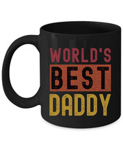 Worlds Best Daddy Father&#39;s Day Coffee Mug Vintage Black Cup Retro Gift For Dad - £15.23 GBP+
