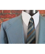 Vtg 1970&#39;s WR Derby of San Francisco Men&#39;s Sport Coat 42 Houndstooth Blu... - $64.92 CAD
