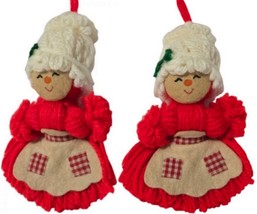Hallmark Vintage 2Pc. Set Mrs Santa Collectible Christmas Yarn Ornament ... - $332.72 MXN