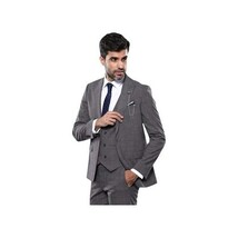 Men 3pc European Suit WESSI by J.VALINTIN Extra Slim Fit JV35 gray Window Pane image 4