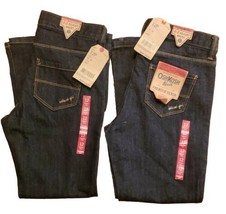 OshKosh B&#39;Gosh Jeans Lot 2 Pair Girls Plus Size 12 Boot Cut Cowgirl Dark Wash - £21.56 GBP