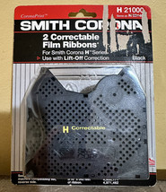 Smith Carona H 2100 2-Pack High Yield Correctable Film Ribbons Black Sealed - £7.62 GBP