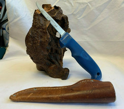 Vtg 1989 Case XX Centenial Fish Fillet Knife Blade Blue w/ Sheath Camping Tool - £39.83 GBP