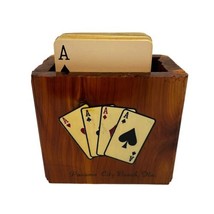 Cedar Playing Poker Card Holder Panama City Beach Florida Souvenir Vintage - £10.21 GBP