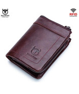 BULLCAPTAIN RFID Leather Mens Zipper Wallet  Card Case - $55.10+