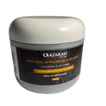 Natural African Black Soap Body Scrub - Antioxidant &amp; Anti-Aging,  7 oz - £9.57 GBP
